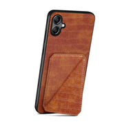 For Samsung Galaxy S24+ 5G Denior Imitation Crocodile Leather Back Phone Case with Holder(Brown)