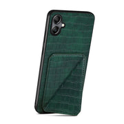 For Samsung Galaxy S24 Ultra 5G Denior Imitation Crocodile Leather Back Phone Case with Holder(Green)