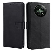 For Realme 12 5G Calf Texture Buckle Flip Leather Phone Case(Black)