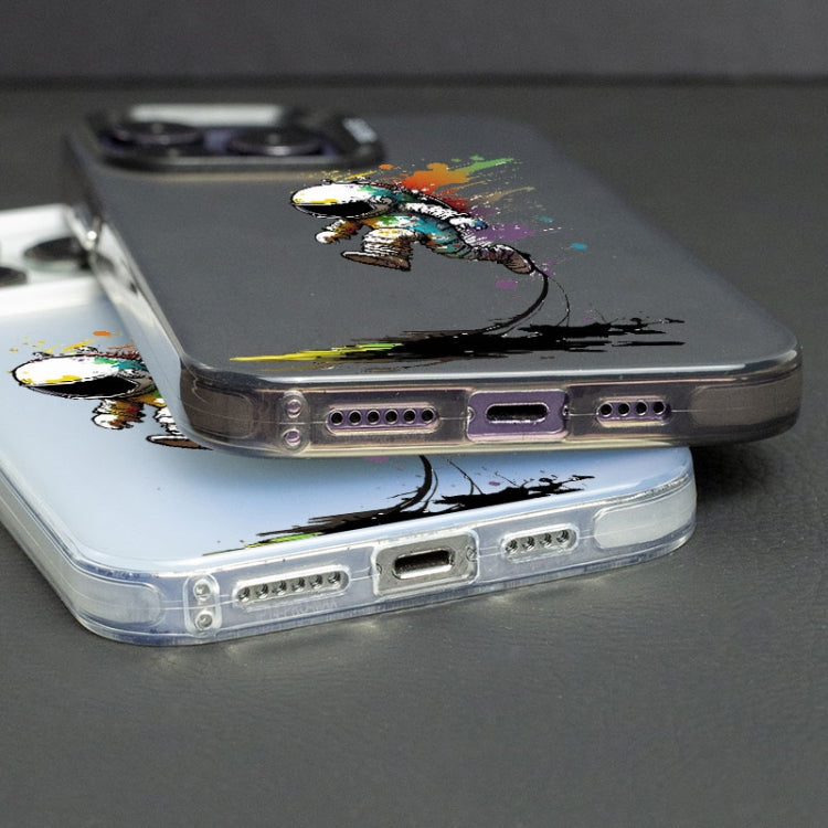 For iPhone 12 Pro Max Color Ink Frosted PC+TPU Phone Case(Glasses Cat)