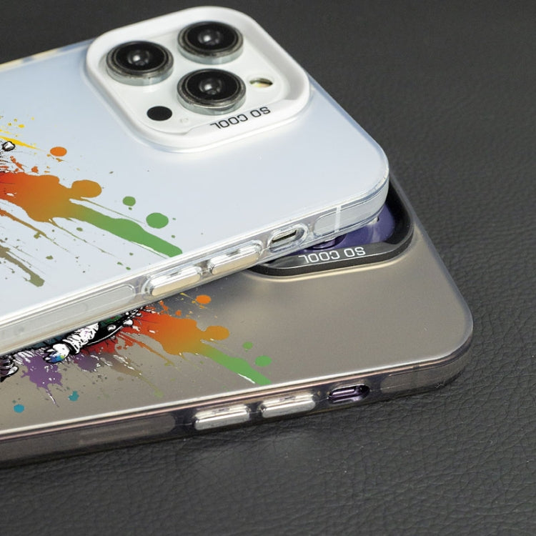 For iPhone 12 Pro Max Color Ink Frosted PC+TPU Phone Case(Glasses Cat)