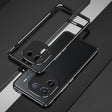 For vivo iQOO 12 Aurora Series Lens Protector + Metal Frame Phone Case(Black Silver) - iQOO 12 Cases by PMC TechLife | Online Shopping South Africa | PMC TechLife | Buy Now Pay Later Mobicred