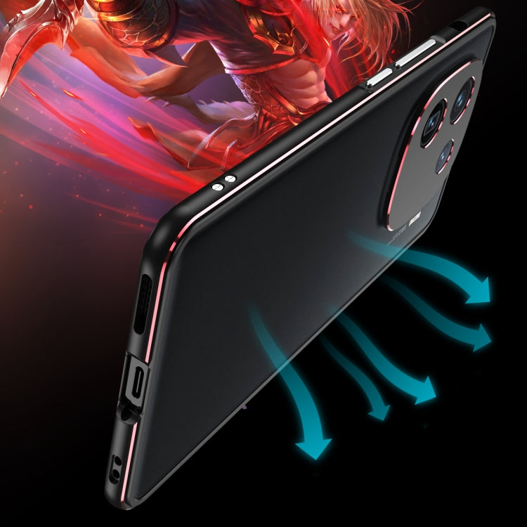 For vivo iQOO 12 Aurora Series Lens Protector + Metal Frame Phone Case(Black Silver)