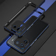 For vivo iQOO 12 Aurora Series Lens Protector + Metal Frame Phone Case(Black Blue) - iQOO 12 Cases by PMC TechLife | Online Shopping South Africa | PMC TechLife