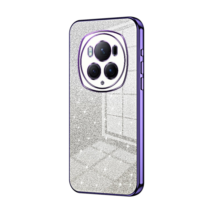 For Honor Magic6 Pro Gradient Glitter Powder Electroplated Phone Case(Purple)