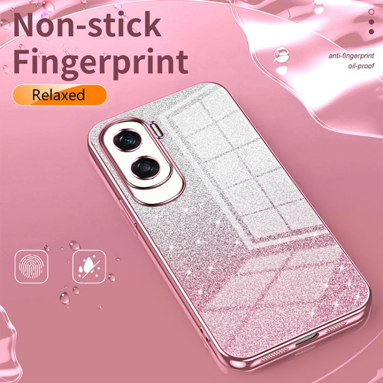 For Honor 50 / Huawei nova 9 Gradient Glitter Powder Electroplated Phone Case(Black)