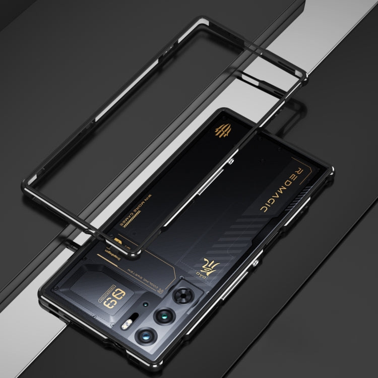 For ZTE nubia Red Magic 10 Pro / 10 Pro+ Aurora Series Metal Frame Phone Case(Black Silver)