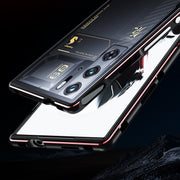 For ZTE nubia Red Magic 10 Pro / 10 Pro+ Aurora Series Metal Frame Phone Case(Black Silver)