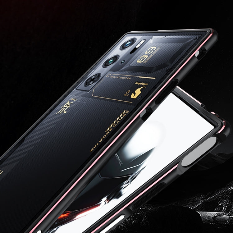 For ZTE nubia Red Magic 10 Pro / 10 Pro+ Aurora Series Metal Frame Phone Case(Black Silver)