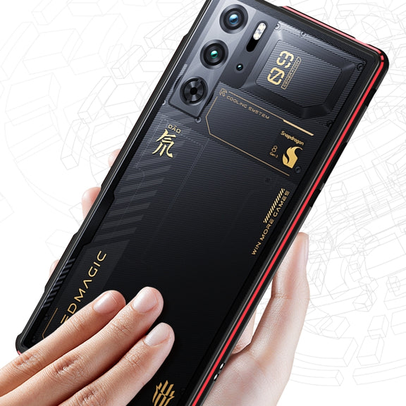For ZTE nubia Red Magic 10 Pro / 10 Pro+ Aurora Series Metal Frame Phone Case(Black Silver)