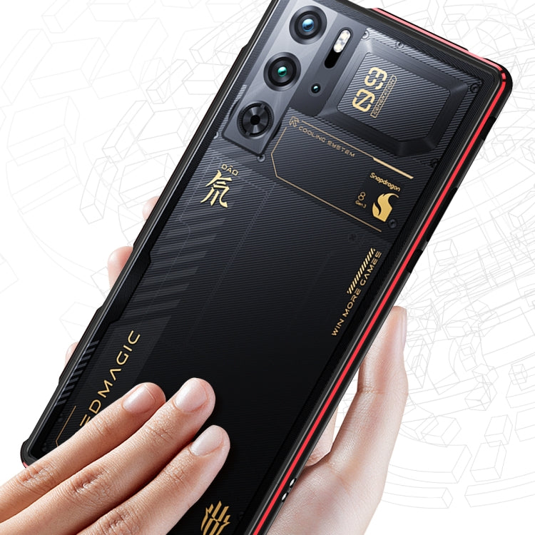 For ZTE nubia Red Magic 10 Pro / 10 Pro+ Aurora Series Metal Frame Phone Case(Black Silver)