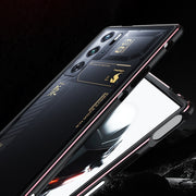For ZTE nubia Red Magic 10 Pro / 10 Pro+ Aurora Series Metal Frame Phone Case(Black Blue)