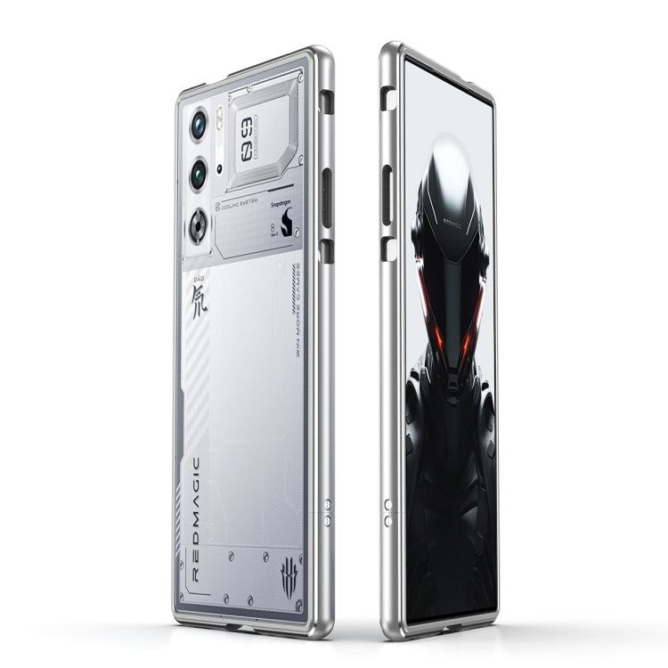 For ZTE nubia Red Magic 9 Pro/9 Pro+ Aurora Series Metal Frame Phone Case(Silver)