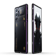 For ZTE nubia Red Magic 10 Pro / 10 Pro+ Aurora Series Metal Frame Phone Case(Black Purple)