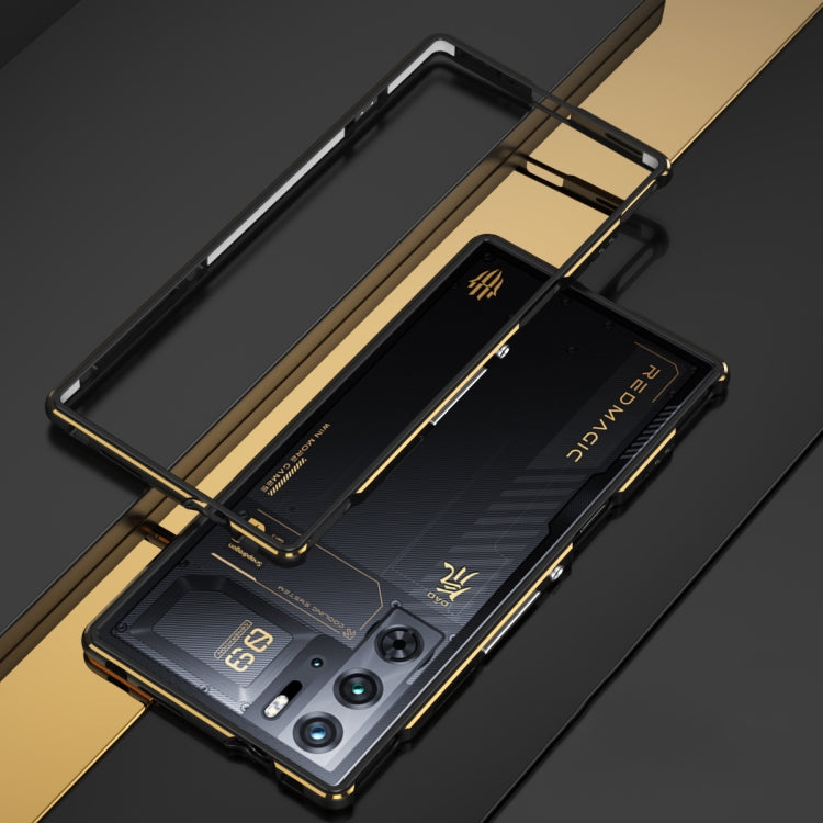 For ZTE nubia Red Magic 10 Pro / 10 Pro+ Aurora Series Metal Frame Phone Case(Black Yellow)