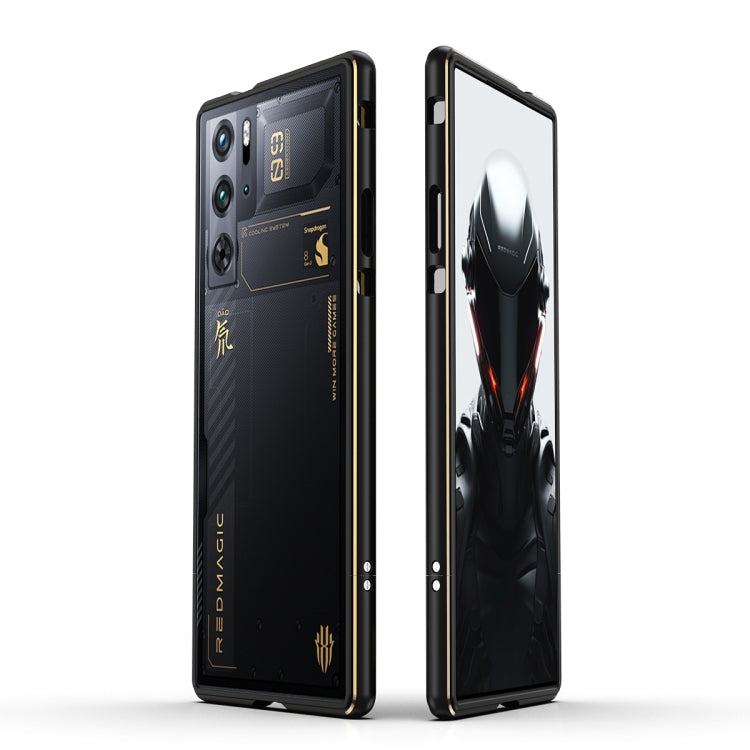 For ZTE nubia Red Magic 10 Pro / 10 Pro+ Aurora Series Metal Frame Phone Case(Black Yellow)