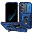 For Samsung Galaxy S24 5G Sliding Camshield TPU + PC Phone Case with Holder(Navy Blue) - Galaxy S24 5G Cases by PMC TechLife | Online Shopping South Africa | PMC TechLife
