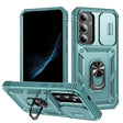 For Samsung Galaxy S24 5G Sliding Camshield TPU + PC Phone Case with Holder(Green) - Galaxy S24 5G Cases by PMC TechLife | Online Shopping South Africa | PMC TechLife