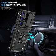 For Samsung Galaxy S24 Ultra 5G Sliding Camshield TPU + PC Phone Case with Holder(Black)