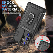 For Samsung Galaxy S24 Ultra 5G Sliding Camshield TPU + PC Phone Case with Holder(Black)