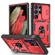 For Samsung Galaxy S24 Ultra 5G Sliding Camshield TPU + PC Phone Case with Holder(Red+Black) - Galaxy S24 Ultra 5G Cases by PMC TechLife | Online Shopping South Africa | PMC TechLife