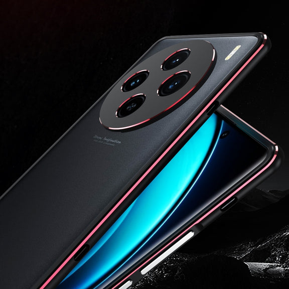 For vivo X100 Aurora Series Metal Frame Phone Case(Silver)