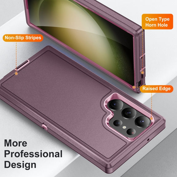 For Samsung Galaxy S24 Ultra 5G Life Water-resistant Rugged Phone Case(Purple + Pink)