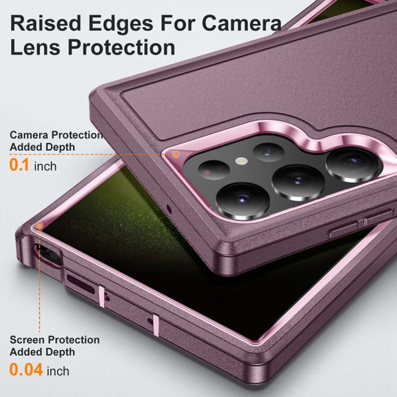 For Samsung Galaxy S24 Ultra 5G Life Water-resistant Rugged Phone Case(Purple + Pink)