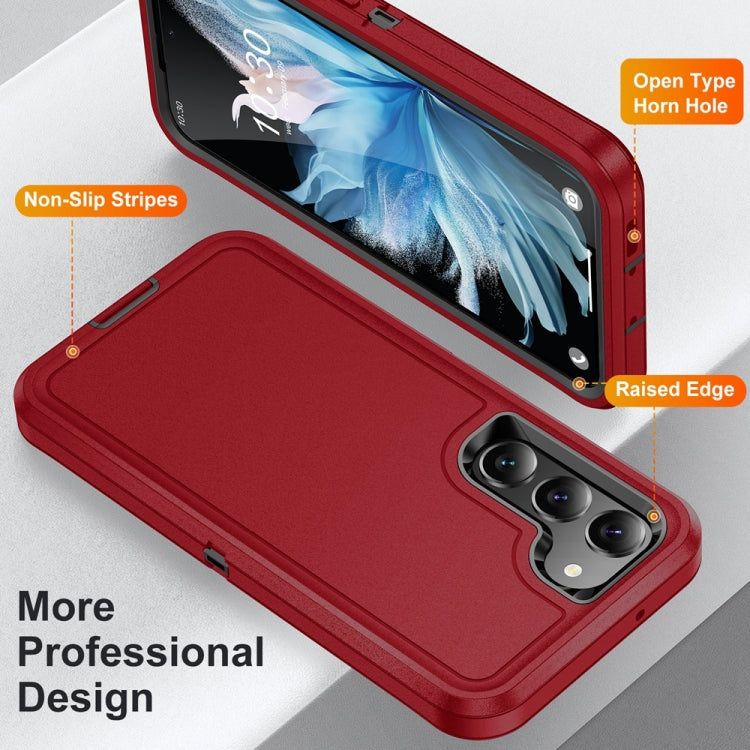 For Samsung Galaxy S24+ 5G / S25+ 5G Life Water-resistant Rugged Phone Case(Red + Black)