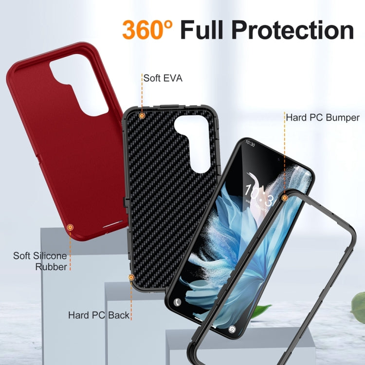 For Samsung Galaxy S24+ 5G / S25+ 5G Life Water-resistant Rugged Phone Case(Red + Black)