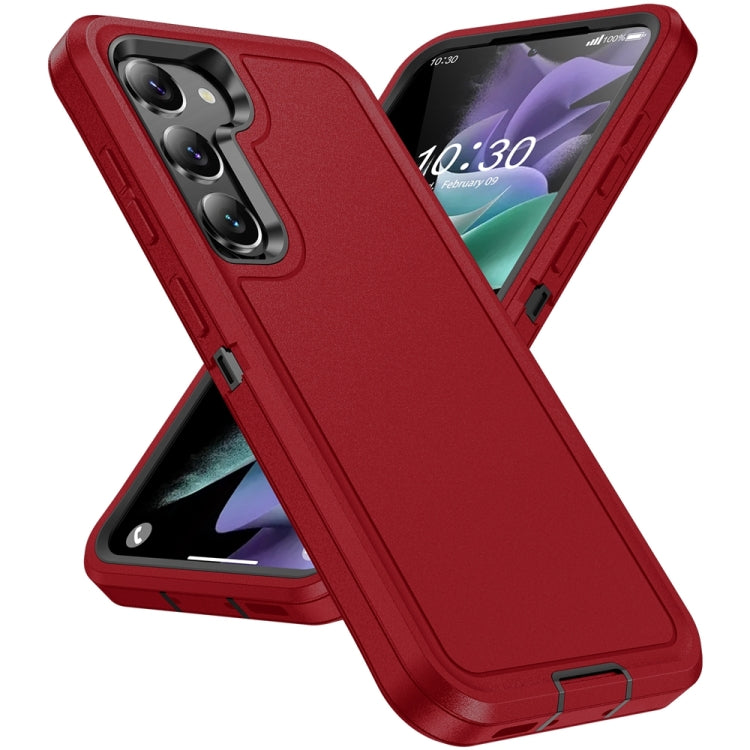 For Samsung Galaxy S24 5G / S25 5G Life Water-resistant Rugged Phone Case(Red + Black)