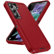 For Samsung Galaxy S24 5G / S25 5G Life Water-resistant Rugged Phone Case(Red + Black)