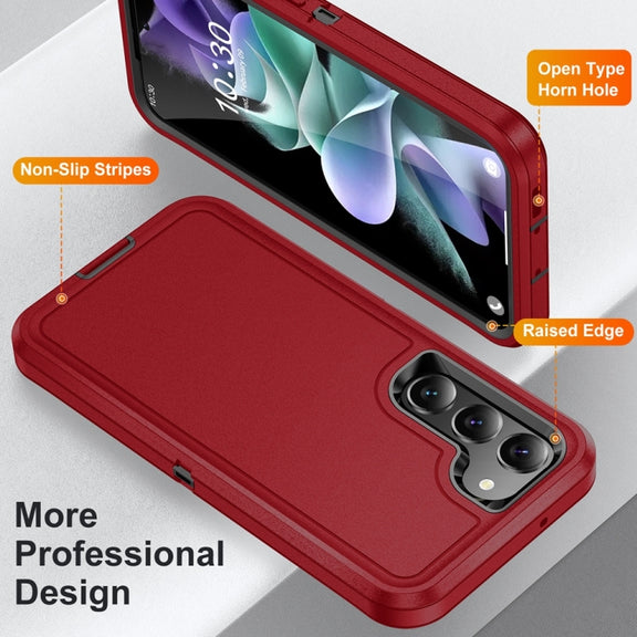 For Samsung Galaxy S24 5G / S25 5G Life Water-resistant Rugged Phone Case(Red + Black)
