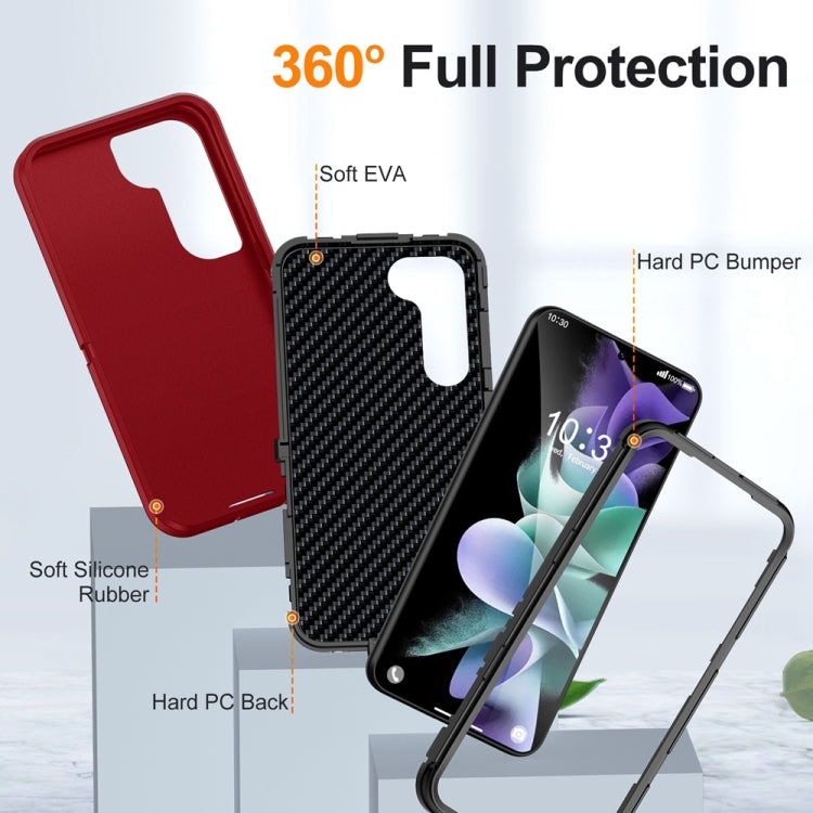 For Samsung Galaxy S24 5G / S25 5G Life Water-resistant Rugged Phone Case(Red + Black)