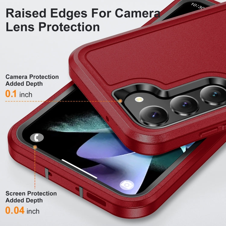 For Samsung Galaxy S24 5G / S25 5G Life Water-resistant Rugged Phone Case(Red + Black)