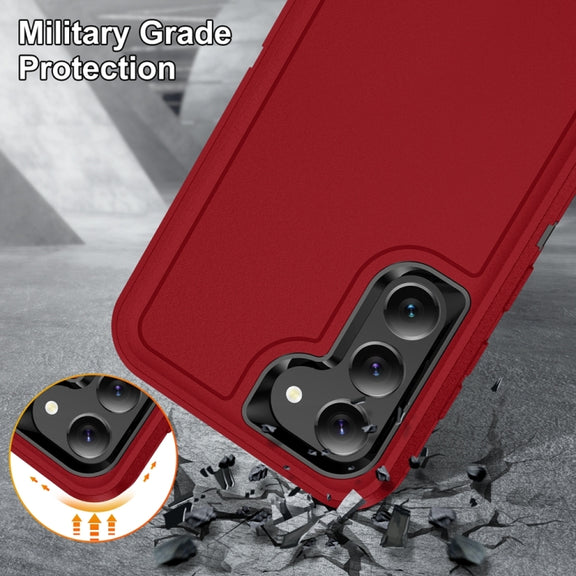 For Samsung Galaxy S24 5G / S25 5G Life Water-resistant Rugged Phone Case(Red + Black)