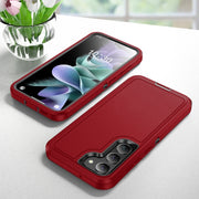 For Samsung Galaxy S24 5G / S25 5G Life Water-resistant Rugged Phone Case(Red + Black)