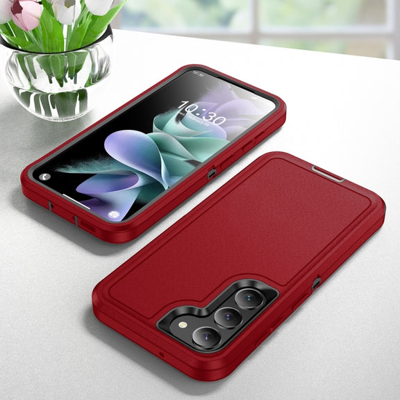 For Samsung Galaxy S24 5G / S25 5G Life Water-resistant Rugged Phone Case(Red + Black)