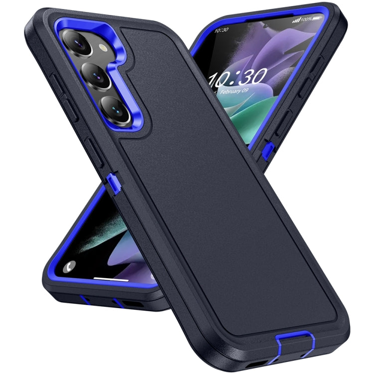 For Samsung Galaxy S24 5G / S25 5G Life Water-resistant Rugged Phone Case(Dark Blue + Royal Blue)