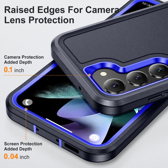 For Samsung Galaxy S24 5G / S25 5G Life Water-resistant Rugged Phone Case(Dark Blue + Royal Blue)