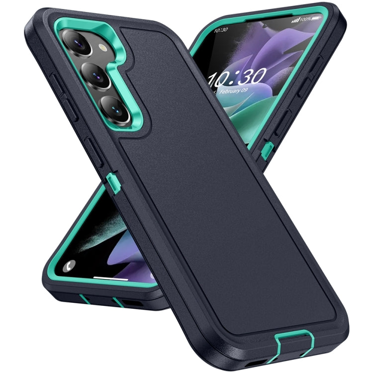 For Samsung Galaxy S24 5G / S25 5G Life Water-resistant Rugged Phone Case(Dark Blue + Light Blue)