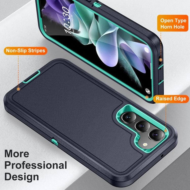 For Samsung Galaxy S24 5G / S25 5G Life Water-resistant Rugged Phone Case(Dark Blue + Light Blue)