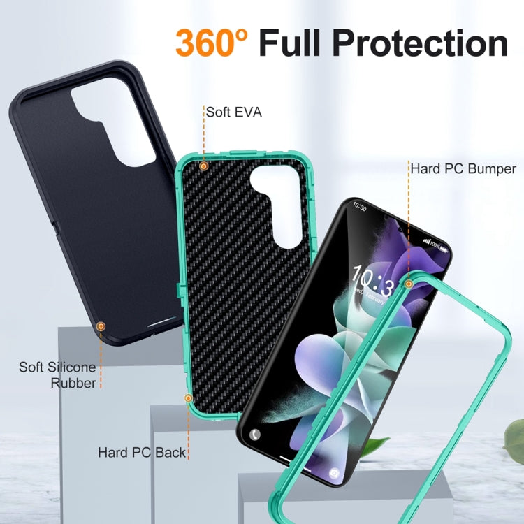 For Samsung Galaxy S24 5G / S25 5G Life Water-resistant Rugged Phone Case(Dark Blue + Light Blue)