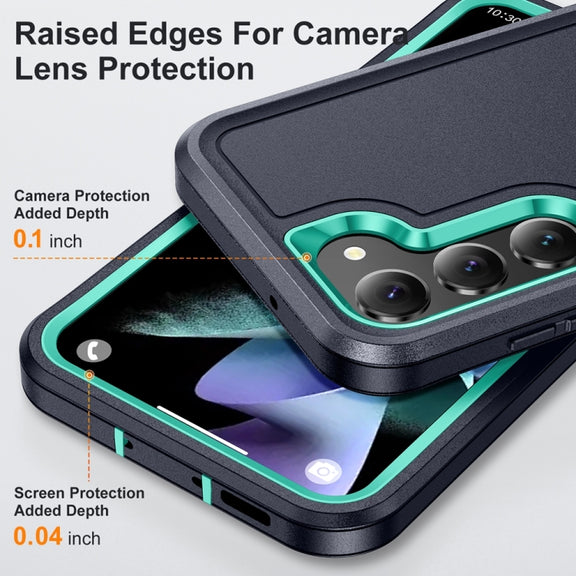 For Samsung Galaxy S24 5G / S25 5G Life Water-resistant Rugged Phone Case(Dark Blue + Light Blue)