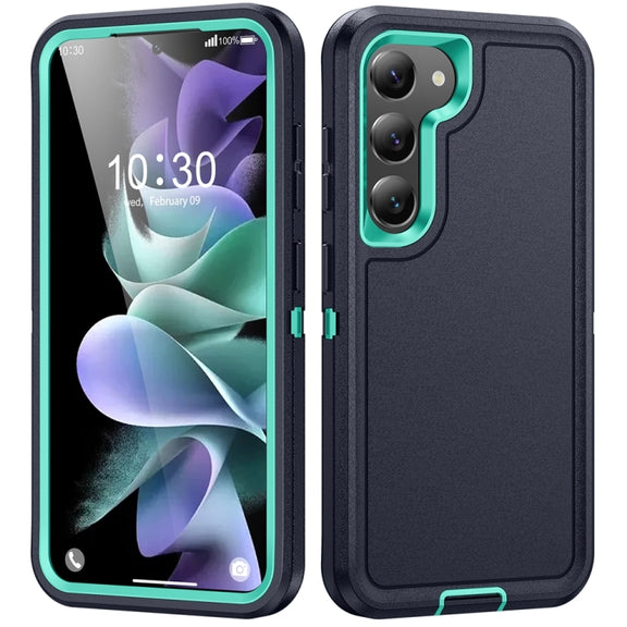 For Samsung Galaxy S24 5G / S25 5G Life Water-resistant Rugged Phone Case(Dark Blue + Light Blue)