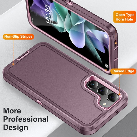 For Samsung Galaxy S24 5G / S25 5G Life Water-resistant Rugged Phone Case(Purple + Pink)