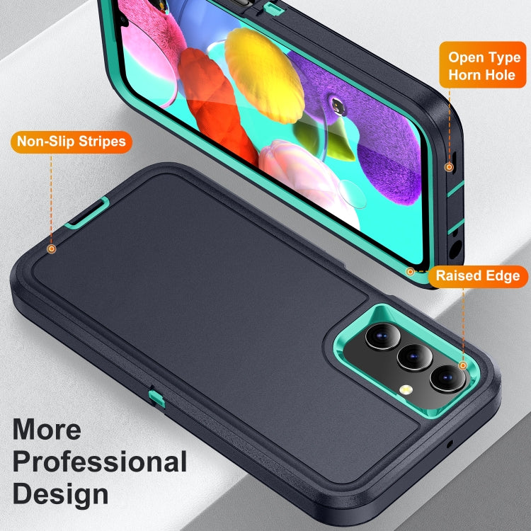 For Samsung Galaxy A15 5G Life Water-resistant Rugged Phone Case(Dark Blue + Light Blue)