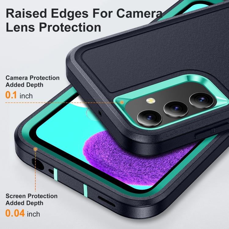 For Samsung Galaxy A15 5G Life Water-resistant Rugged Phone Case(Dark Blue + Light Blue)
