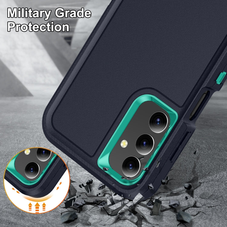 For Samsung Galaxy A15 5G Life Water-resistant Rugged Phone Case(Dark Blue + Light Blue)