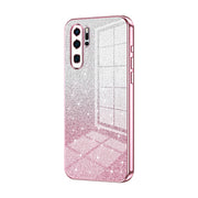 For Huawei P30 Pro Gradient Glitter Powder Electroplated Phone Case(Pink)